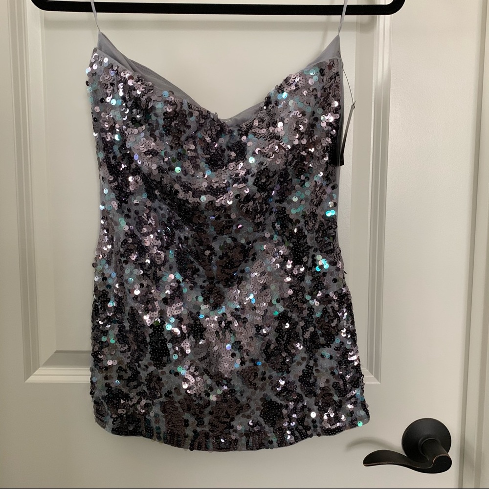 Express Sequin Tube Top Sz M
